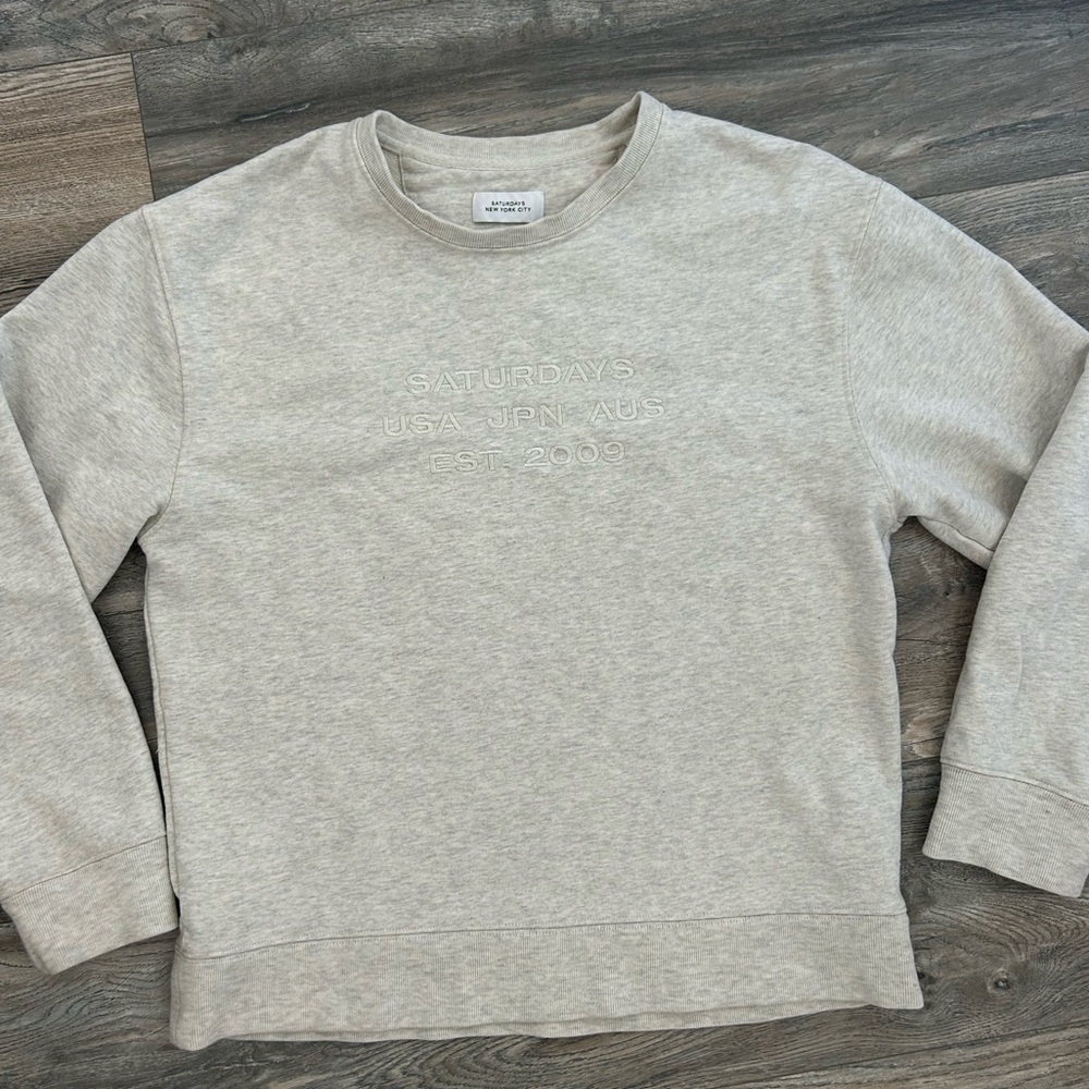 Saturdays New York City gray crew neck logo sweatshirt men’s size small